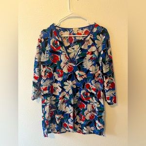 J Crew Floral Swimsuit Cover size M